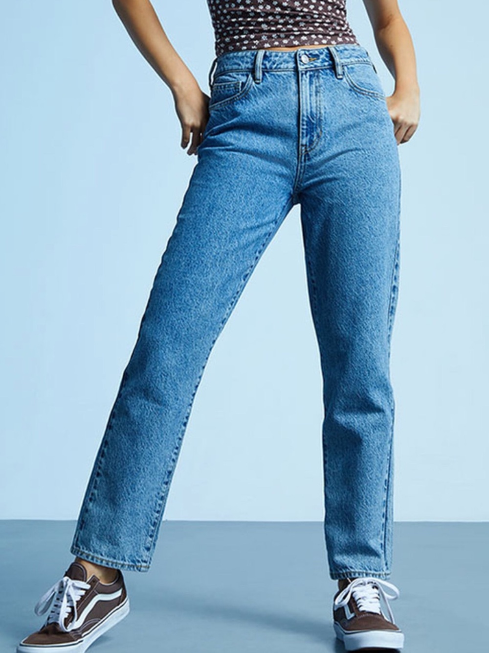 PacSun High Rise Mom Jeans Womens 24 Tapered Leg Blue Denim Vintage Wash Y2K 90s